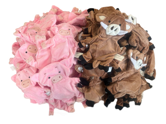 *SALE* Piggy Poo and Crew Pig and Boar Crinkle Squeaker Toys - Bundle of 100 - $2 Each! for Dogs Puppies Small Animal Fetch Toys
