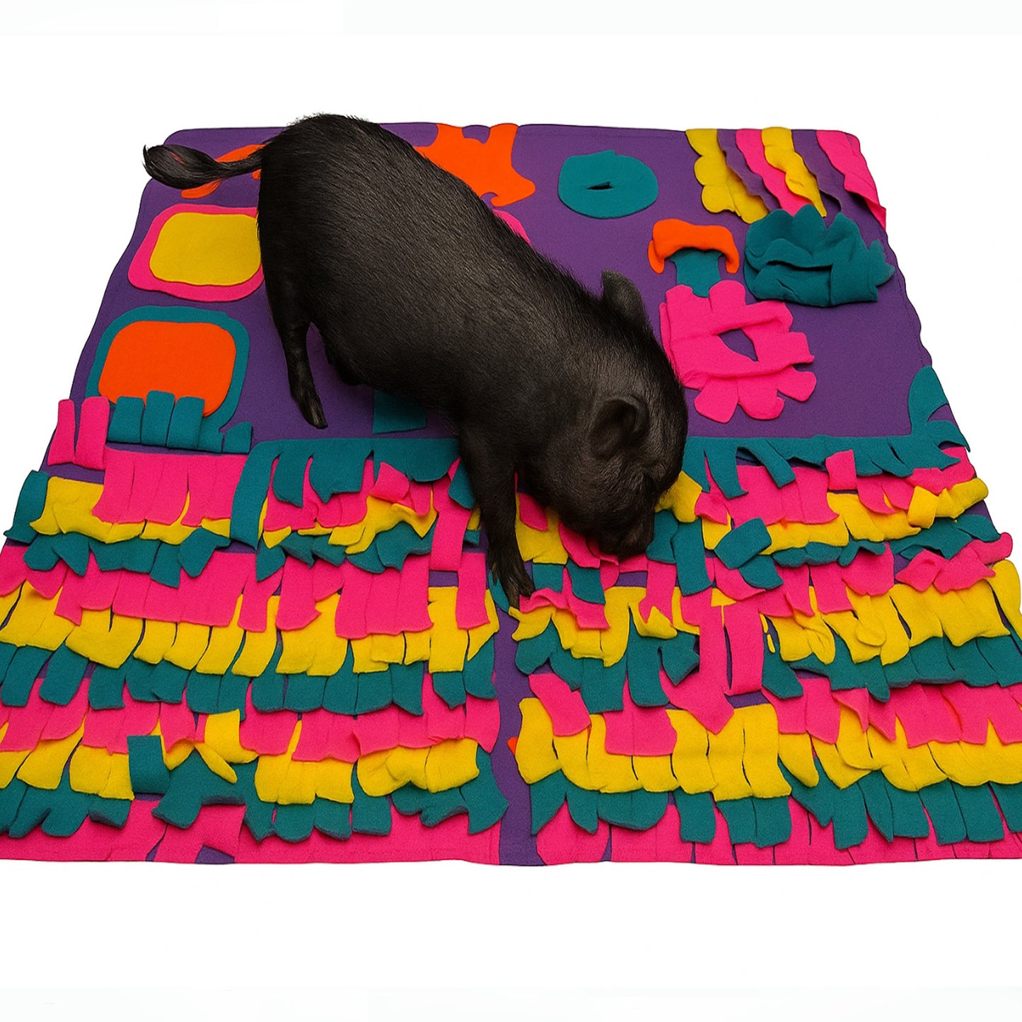 Piggy Poo and Crew Snuffle Mat for Dogs Pigs Rabbits or Other Small Pets - Made in USA - 36" x 36" - Non-Skid Backing
