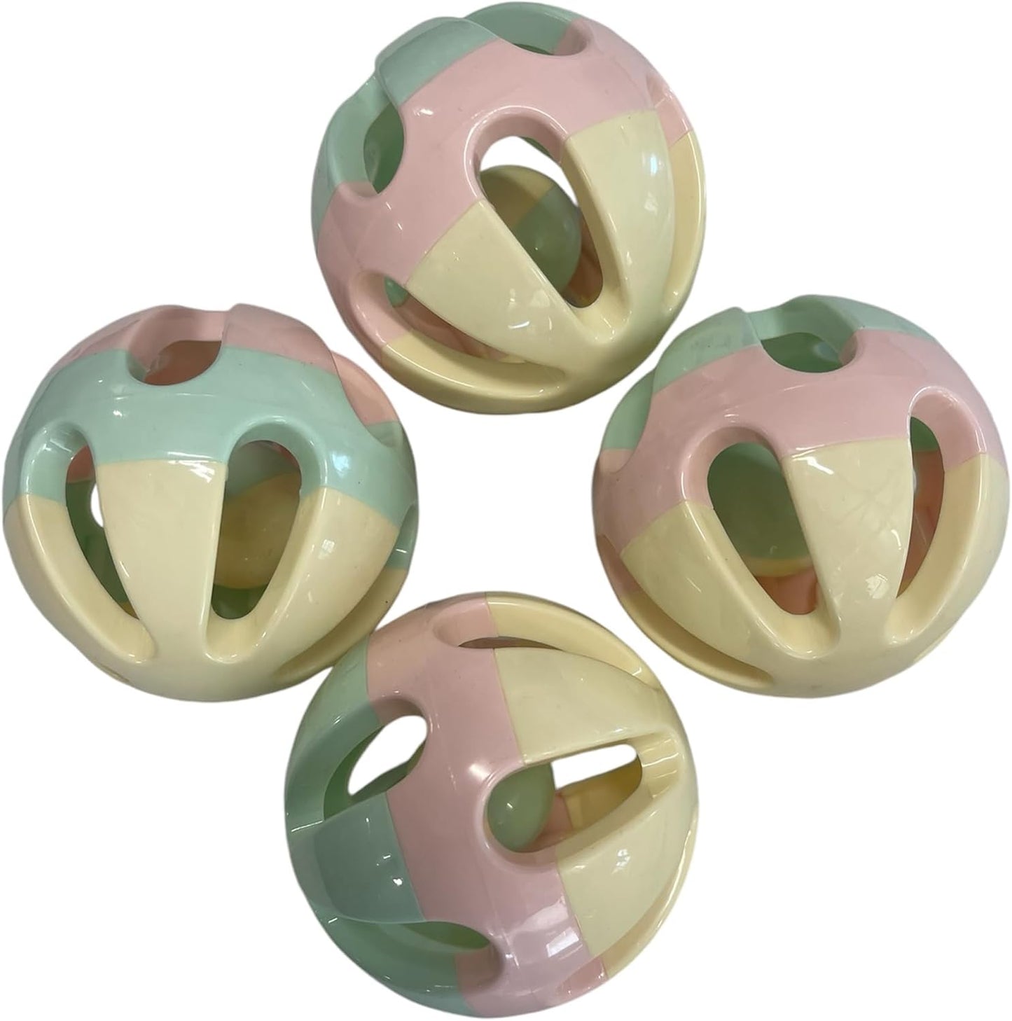 Rattle Balls 4 Pack for Dogs Pigs Rabbits and Cats – Fun Noisy Interactive Playtime Toys - You Can Also Add Treats