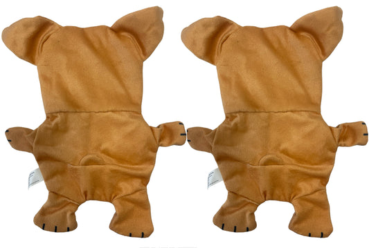 Piggy Poo and Crew Bulldog Crinkle Squeaker Toy - 2 Pack