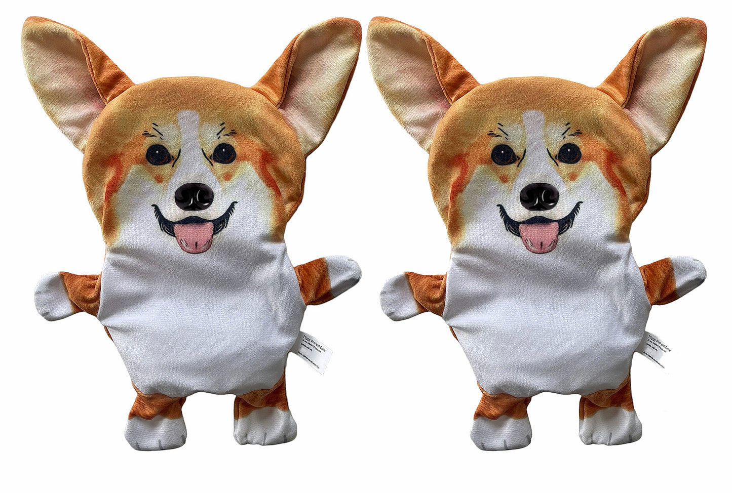 Piggy Poo and Crew Corgi Crinkle Squeaker Toy - Two Pack