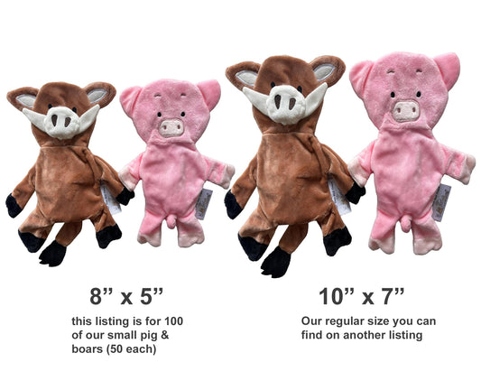 *SALE* Piggy Poo and Crew Pig and Boar Crinkle Squeaker Toys - Bundle of 100 - $2 Each! for Dogs Puppies Small Animal Fetch Toys