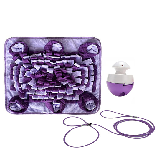 Snuffle Mat Treat Dispenser Tumbler & Adjustable Harness Combo Pack