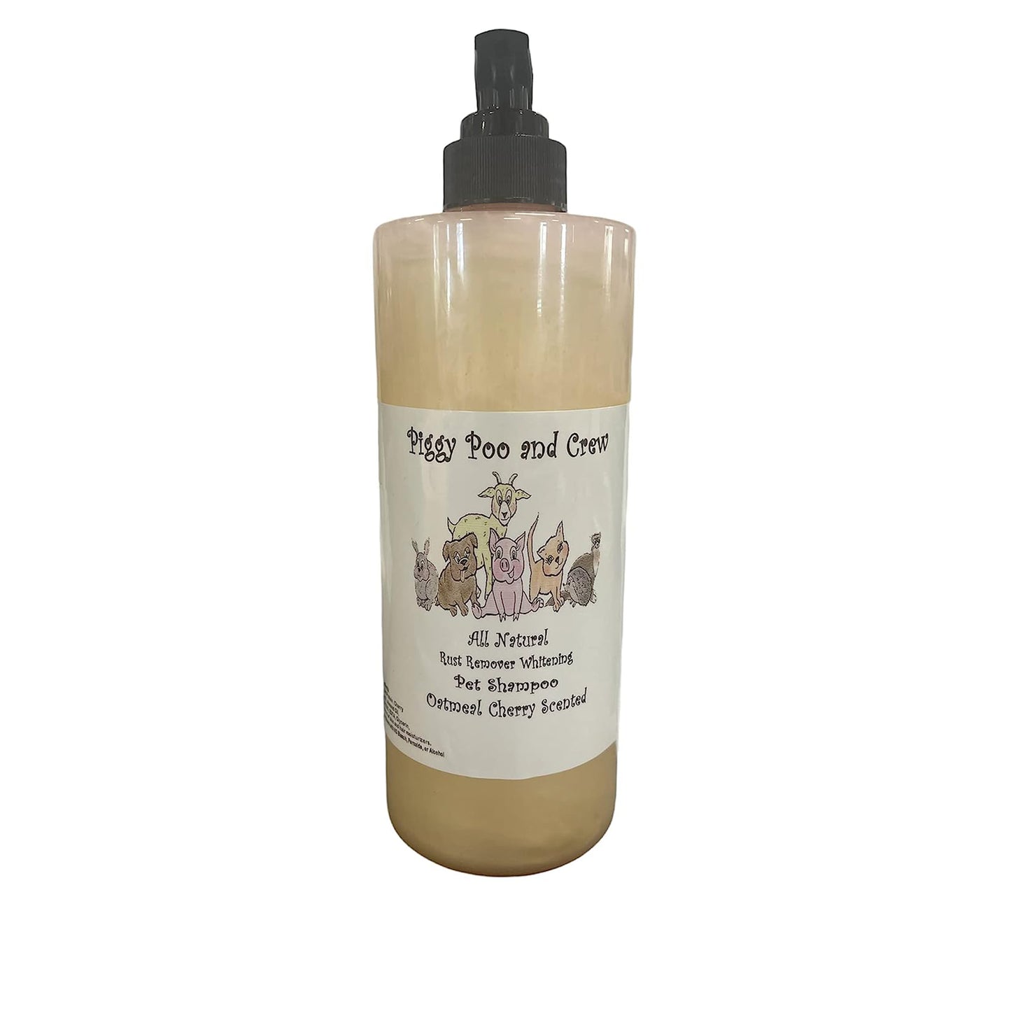 Piggy Poo and Crew All Natural Rust Remover Whitening Pet Shampoo 26 Ounces - Oatmeal Cherry Scented - Relieves Itchy Dry Flaky Skin - No Bleach, Peroxide, Or Alcohol - Made in USA