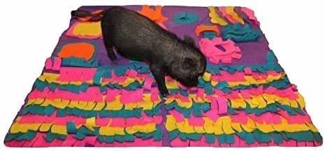 Piggy Poo and Crew Snuffle Mat for Dogs Pigs Rabbits or Other Small Pets - Made in USA - 36" x 36" - Non-Skid Backing