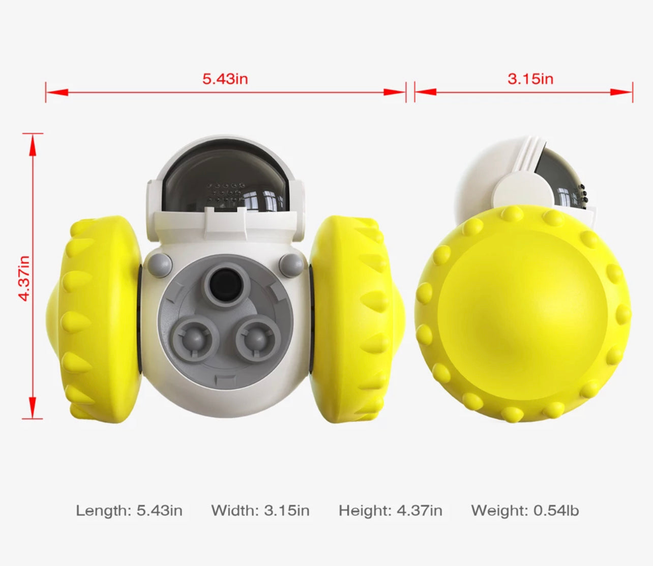 Piggy Poo and Crew Robot Shaped Treat Dispenser Push Toy Game for Your Pet