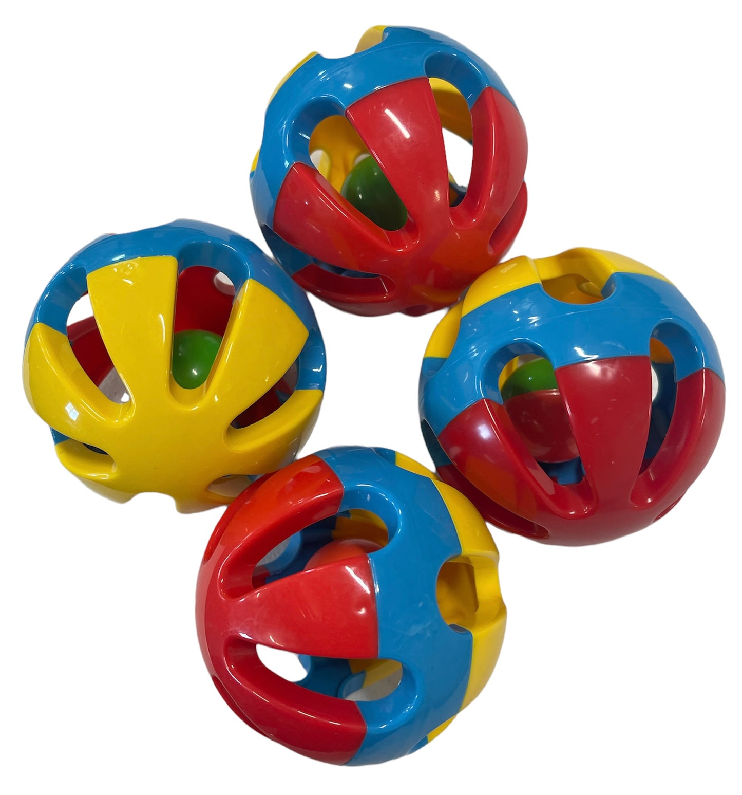 Rattle Balls 4 Pack for Dogs Pigs Rabbits and Cats – Fun Noisy Interactive Playtime Toys - You Can Also Add Treats