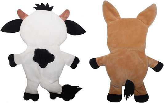 Piggy Poo and Crew Cow & Horse Crinkle Squeaker Toy Pack Pet Toys