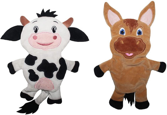 Piggy Poo and Crew Cow & Horse Crinkle Squeaker Toy Pack Pet Toys