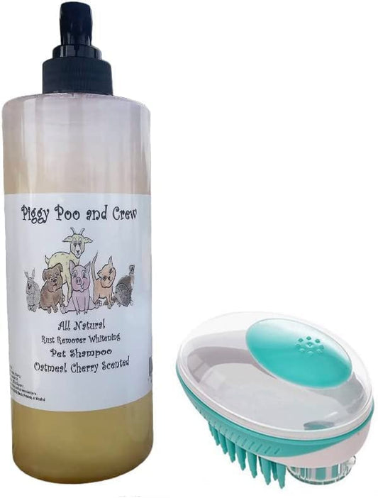 Piggy Poo and Crew Pet Shampoo and Shampoo Scrub Brush