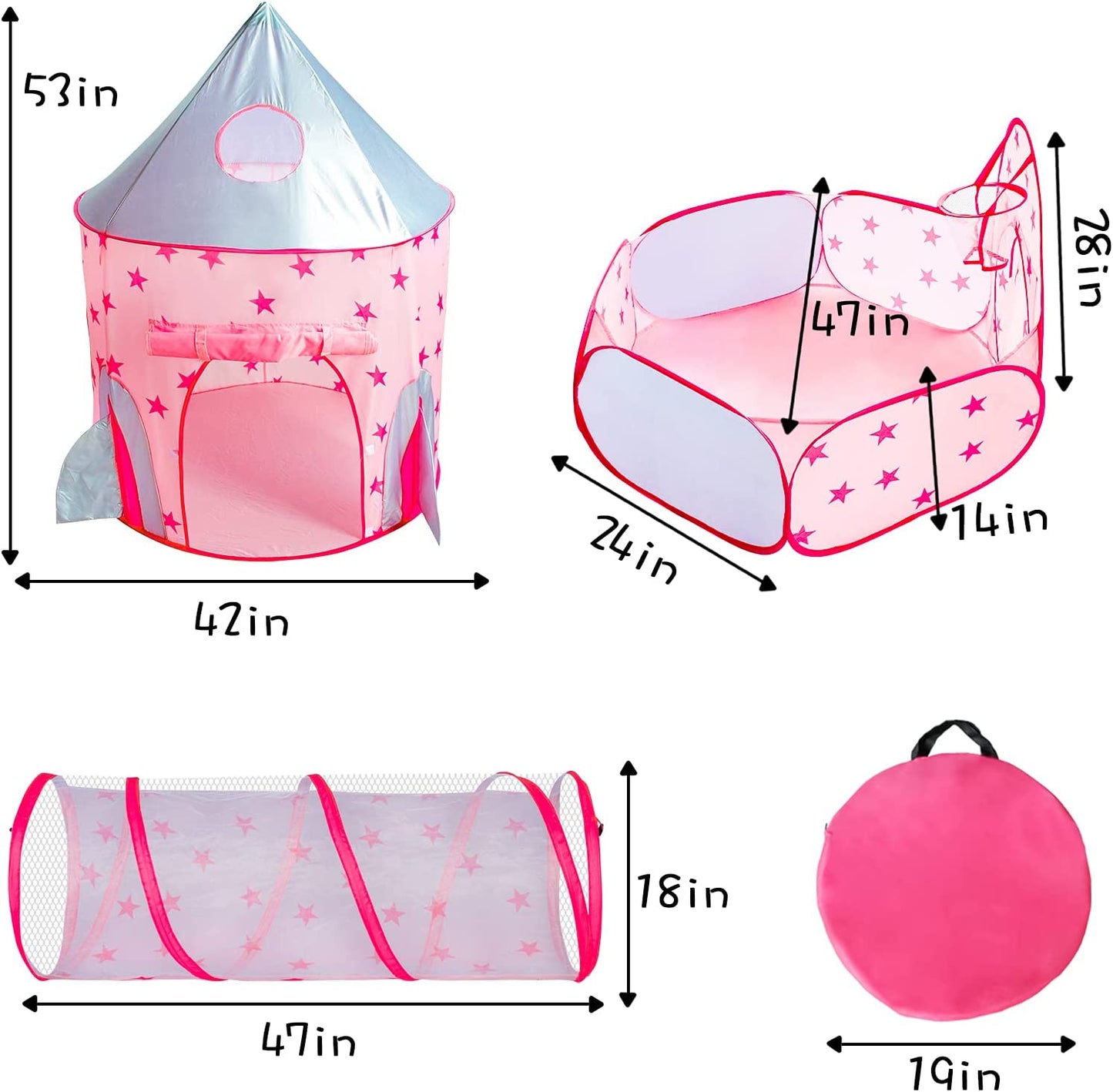 Piggy Poo and Crew Pop Up Play Tunnel and Ball Pit Game - Comes with 50 Balls