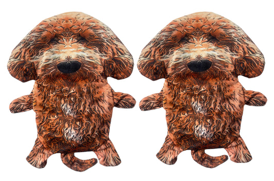 Piggy Poo and Crew Goldendoodle Crinkle Squeaker Toy 2 Pack Pet Toys