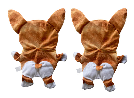 Piggy Poo and Crew Corgi Crinkle Squeaker Toy - Two Pack