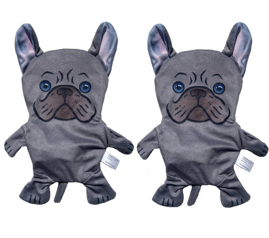 Piggy Poo and Crew French Bulldog Crinkle Squeaker Toy 2 Pack Pet Toys