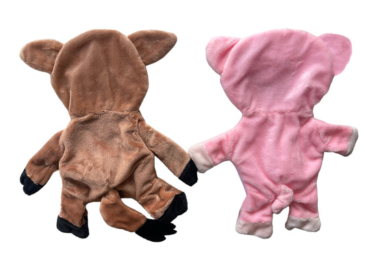 Piggy Poo and Crew Pig and Boar Crinkle Squeaker Toy Set