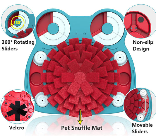 Piggy Poo and Crew Hide and Slide Snuffle Mat Treat Game for Dogs Pigs Rabbits Cats Guinea Pigs or other Small Animals