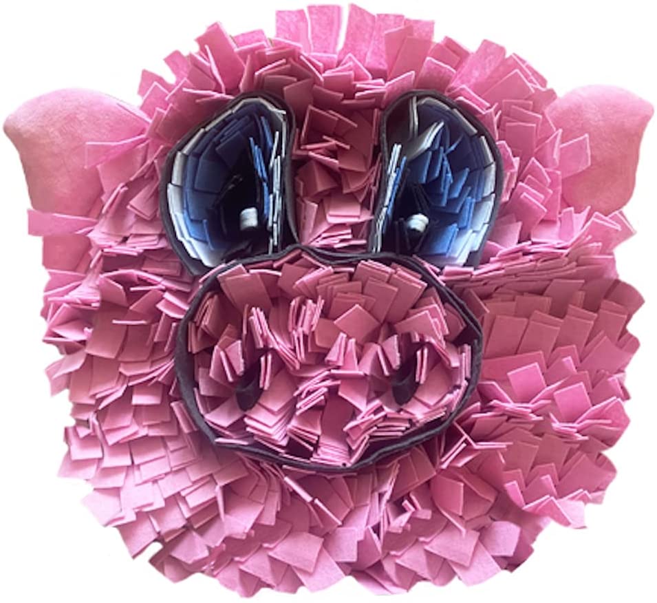Piggy Poo and Crew Pig Face Design Rooting Snuffle Mat with Paper Crinkle Squeaker Ears