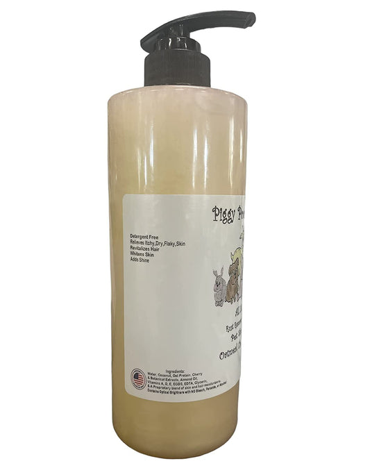 Piggy Poo and Crew All Natural Rust Remover Whitening Pet Shampoo 26 Ounces - Oatmeal Cherry Scented - Relieves Itchy Dry Flaky Skin - No Bleach, Peroxide, Or Alcohol - Made in USA
